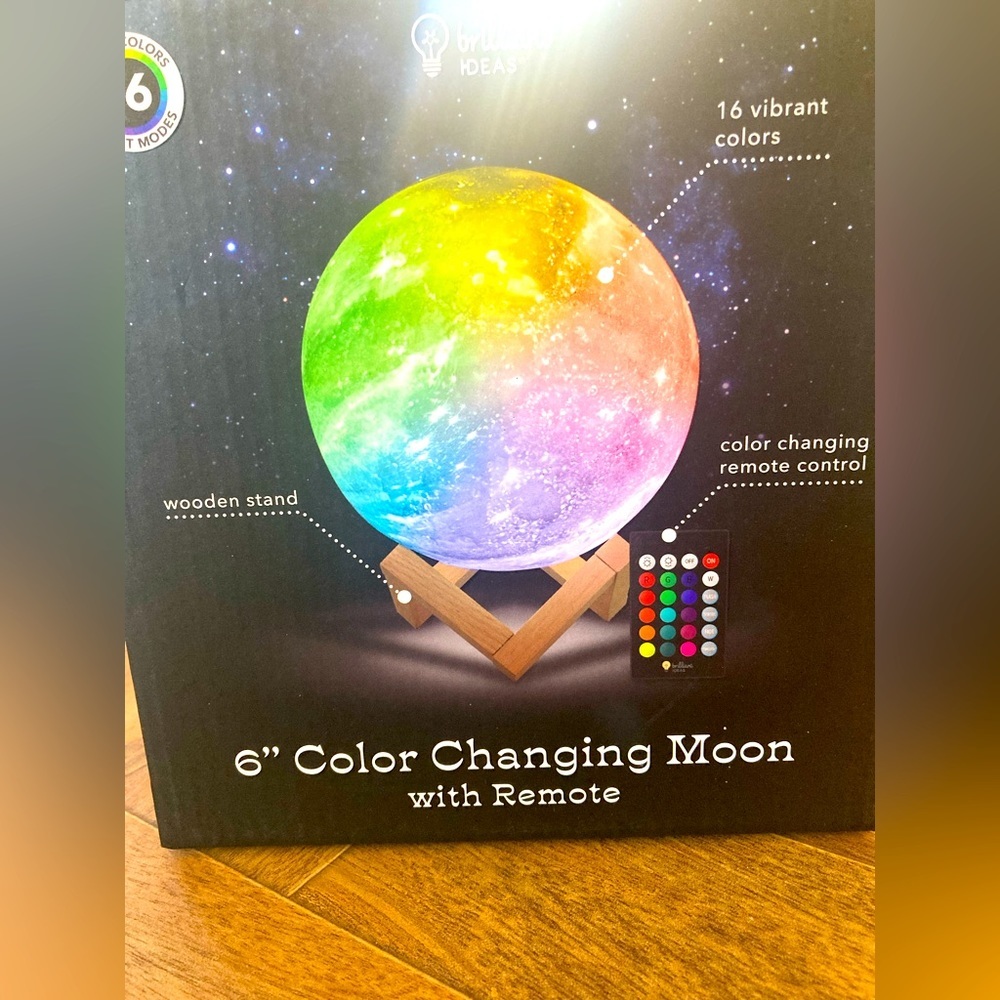 LED Color Changing Moon with Remote and Stand 6” NIB NWOT - Picture 3 of 5